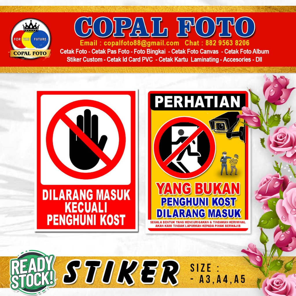 

Stiker Dilarang Masuk Kecuali Penghuni Kost Bahan Vinyl Outdoor Siap Kirim Instan