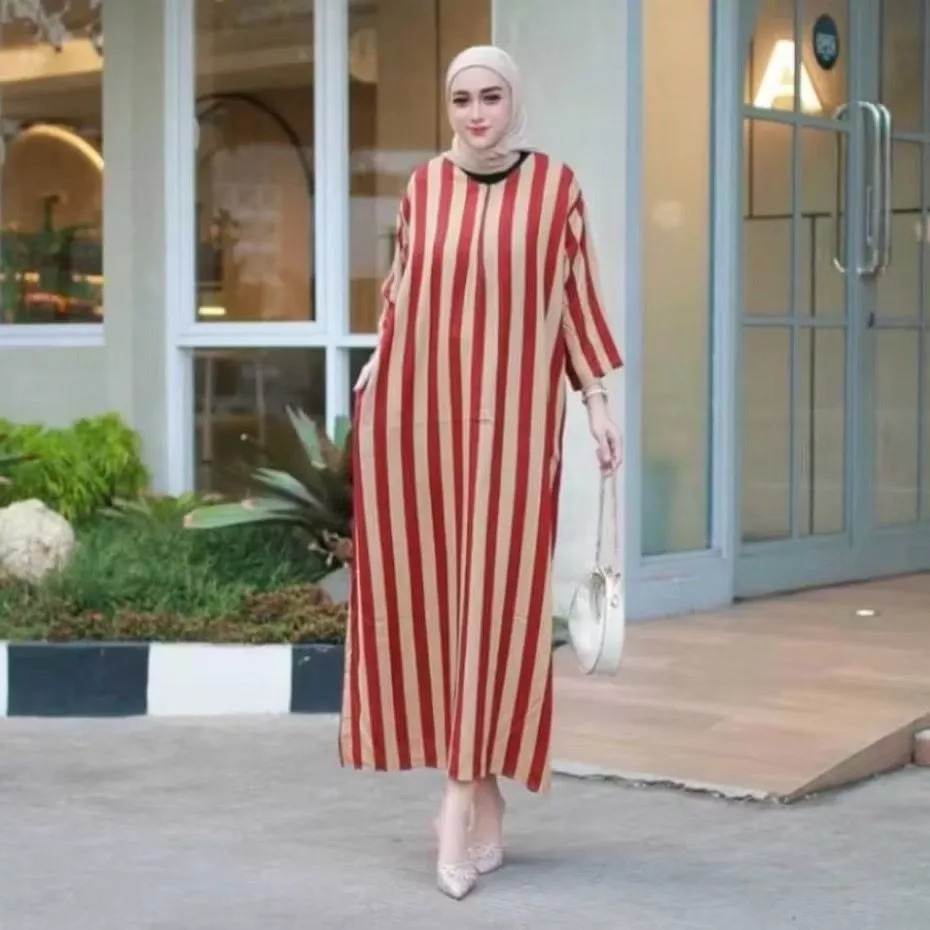 GAMIS SALUR TERBARU 2025 //GAMIS SAMARA Rayon Salur Lengan panjang // DRESS RAYON MOTIF SALUR IMPORT