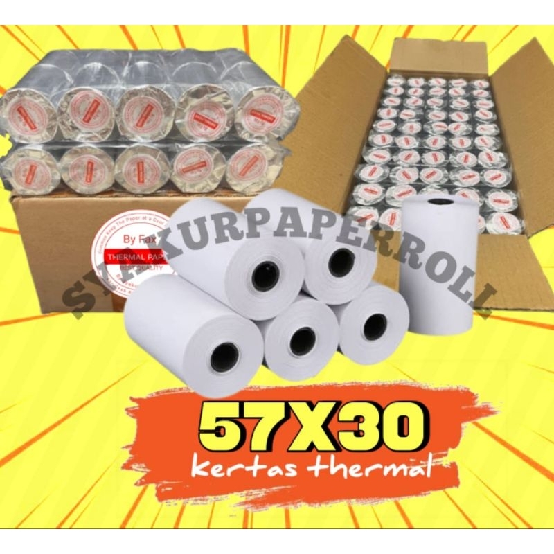 

Kertas kasir thermal murah 57/58x30 paket 10 Roll