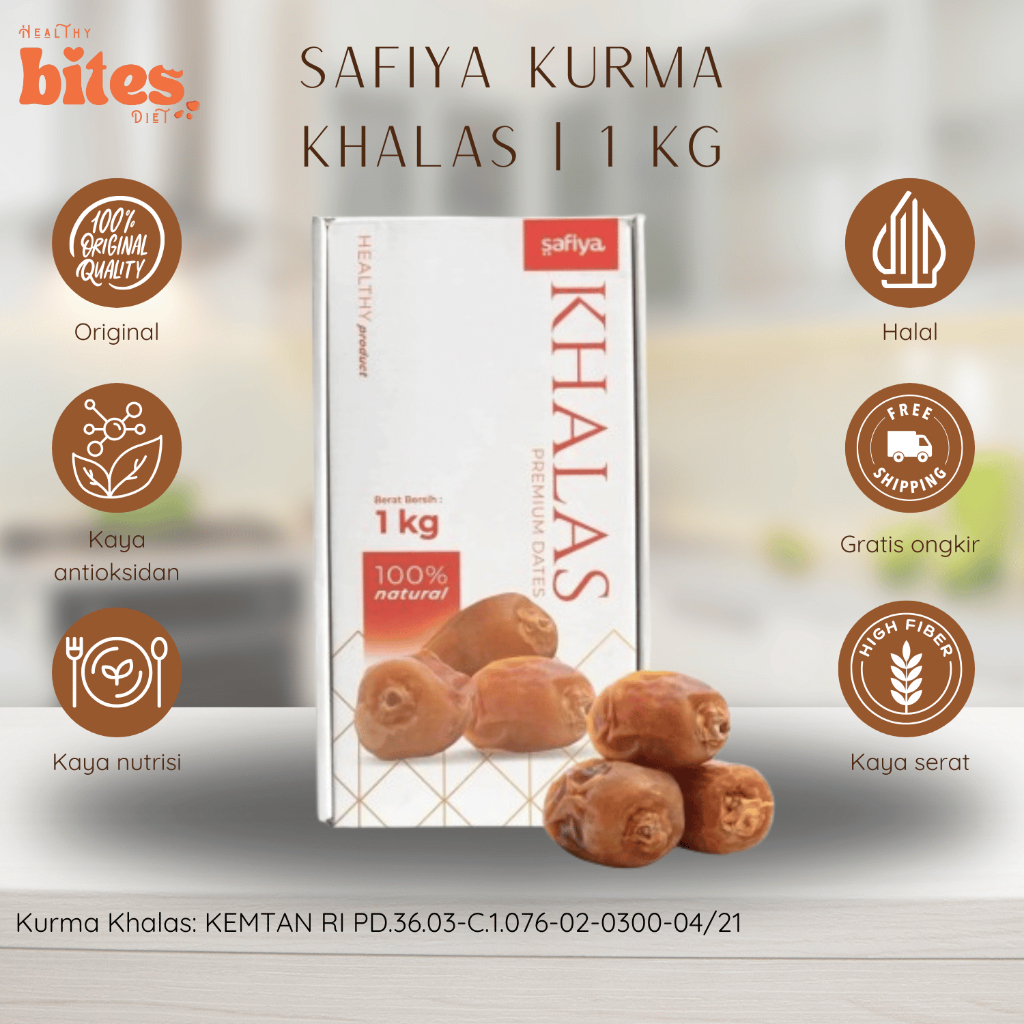 

Kurma Khalas Saad Safiya 1 Kg - Kholas Dates Premium | Healthy Bites Diet Store