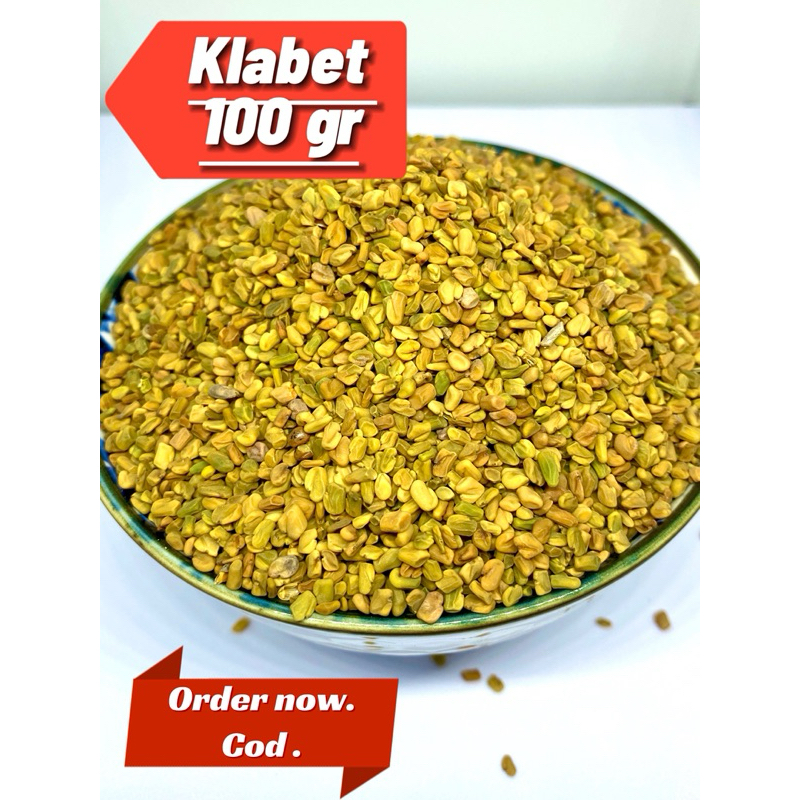 

Klabet 100gr / methi / biji klabet utuh / fenugreek seed / hulbah