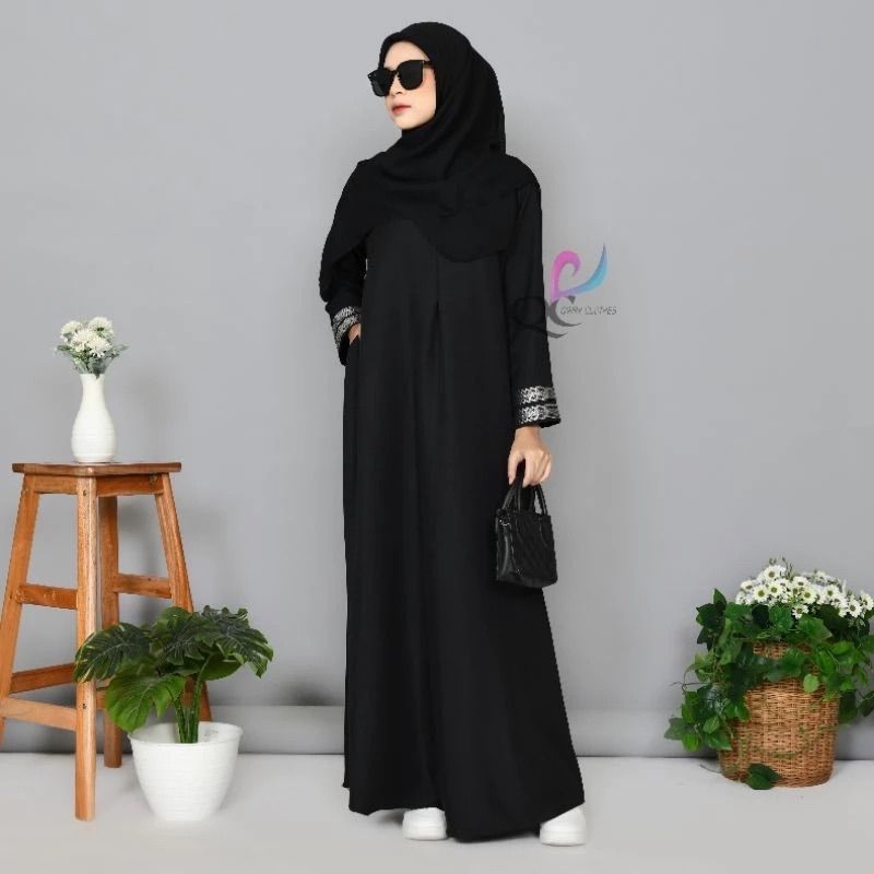 GAMIS JUBAH WOLFIS HITAM POLOS / GAMIS JUBAH HITAM POLOS / GAMIS POLOS KEKINIAN ARABIAN