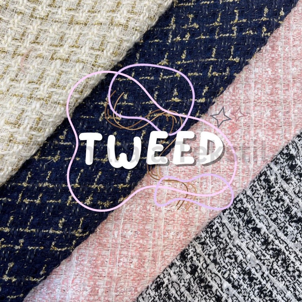 KODE H62Y Kain Tweed Chanel PremiumTweed Akrilik Tebal  Kain Blazer  Korean Tweed  Kain Tweed Tebal
