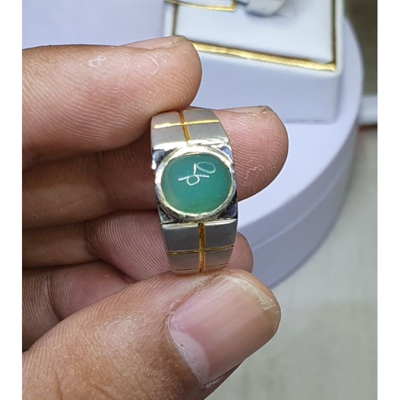 NATURAL BACAN RING PERAK CUSTEM