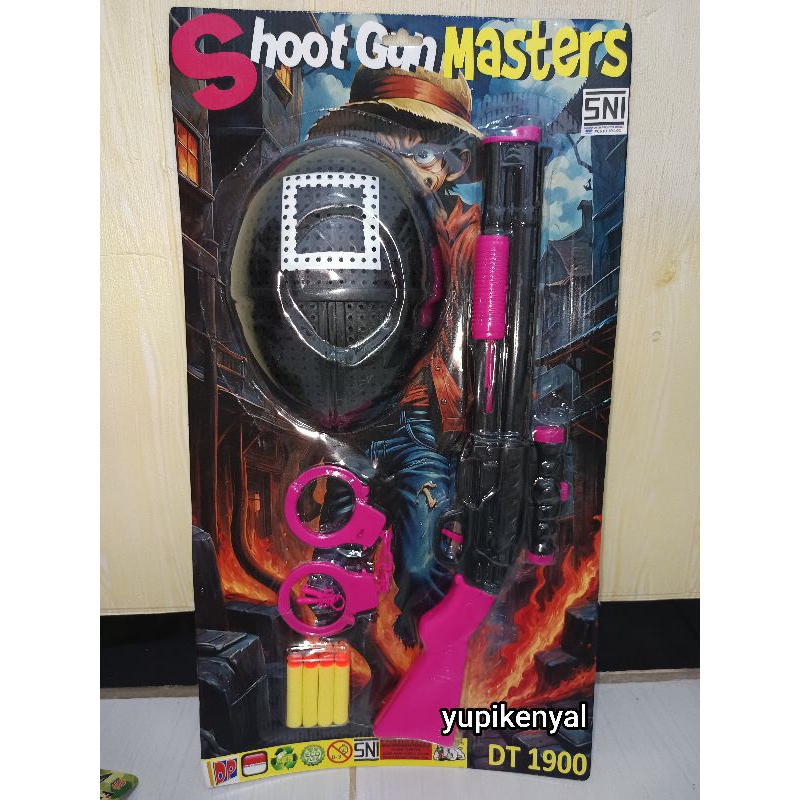 Mainan Tembakan Nerf Squid Game Soft Gun Set Topeng