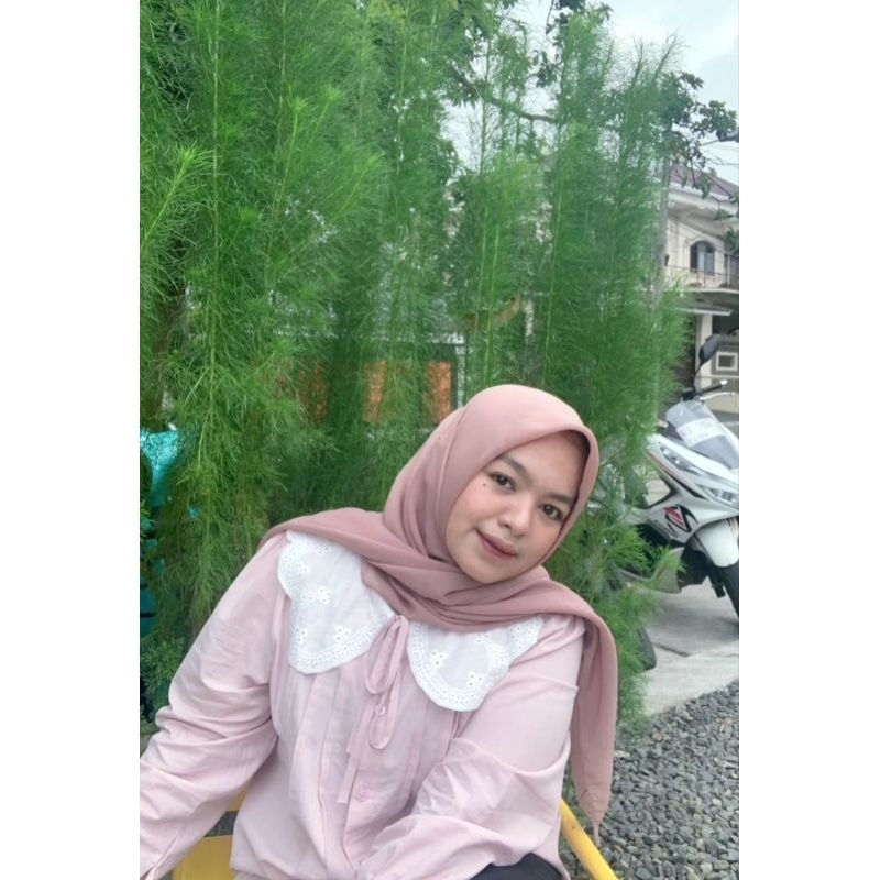 Girlneedz - Alluna Blouse Atasan Wanita Lengan Panjang - Blouse Kemeja Wanita kerah renda - Blouse W