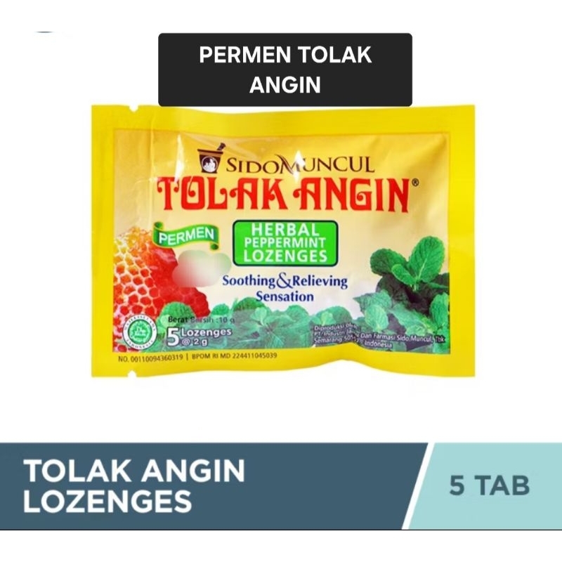 

Permen Tolak angin isi 5 tablet Permen tenggorokan Permen tolakangin lozenges sidomuncul TOLAK ANGIN PERMEN HERBALPEPPERMINTLOZENGESSoothing Relieving Sensation