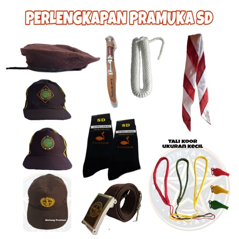 ATRIBUT PRAMUKA SD/TOPI SIAGA/HASDUK SD/BARET SD/TALI KUR PRAMUKA