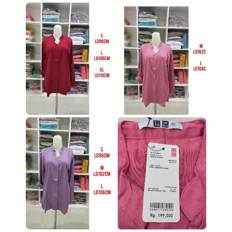 Tunik Rayon Twill Polos Uniqlo