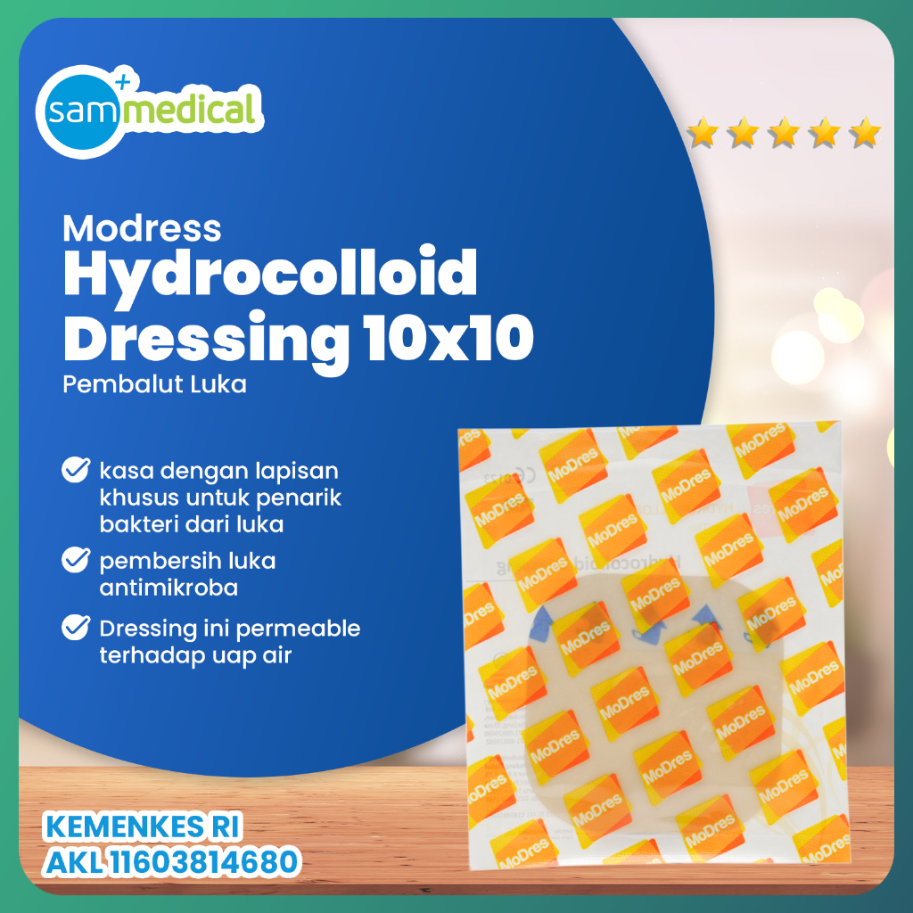 Modres Hydrocolloid Dressing - 10x10cm / Plester Luka Diabetes / Plester Luka Decubitus - PER PCS