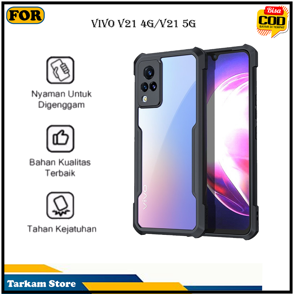 Case VIVO 21 4G/V21 5G Shockproof Bumper Transparan TPU  Soft Case Belakang Premium