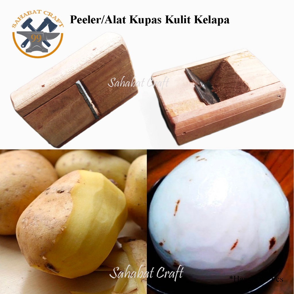 Peeler Alat Pengupas Kulit Ari Kelapa bahan Kayu Alat Pengupas Kulit Kelapa