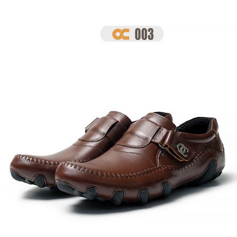 Sepatu Kulit Asli Pria Dewasa Model Slip On Odon cibaduyut Kasual Hitam Formal Kekinian OC 003