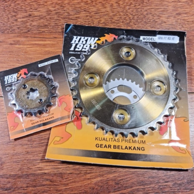 GEAR DEPAN BELAKANG FIT NEW/KARISMA/SUPRA X125 TYPE 428 30T/31T/32T/33T/34T/35T - 10T/12T/14T/15T HK