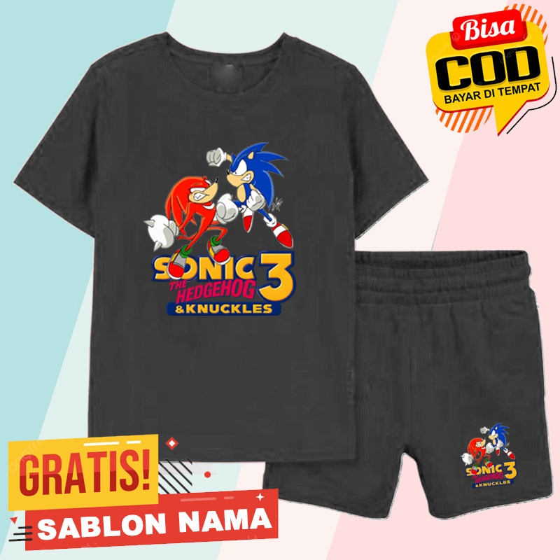 Stelan Kaos Anak Sonic3 / Baju Stelan Anak Laki Laki & Perempuan Sonic3