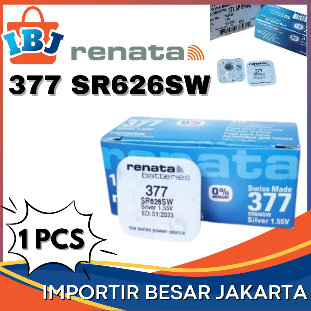 Baterai SR626SW Renata Batre Renata 377 SR626 Batre 626 Renata Batre Kancing 626 Renata ORIGINAL