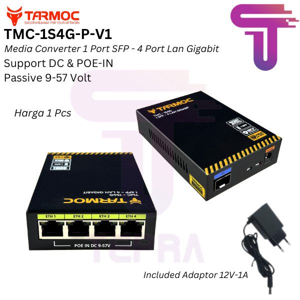 Tarmoc Media Converter FO 1 SFP 4 LAN Gigabit|1SFP 4LAN FO Switch