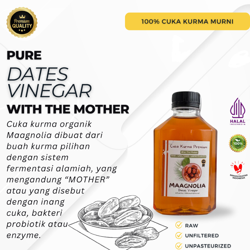 

CUKA KURMA DATES VINEGAR PREMIUM MAAGNOLIA 250 ml