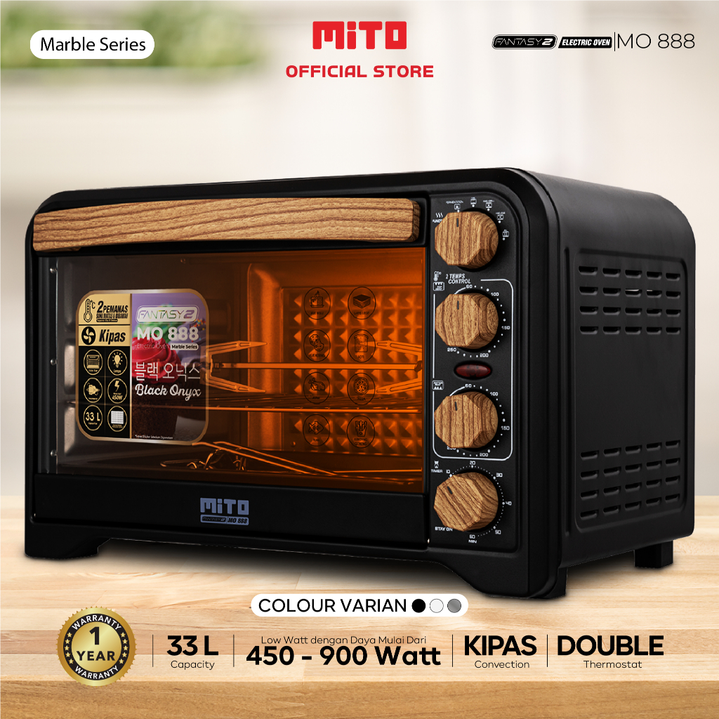MITO Oven Listrik Fantasy 2 MO888 Wood Series 33L Low Watt