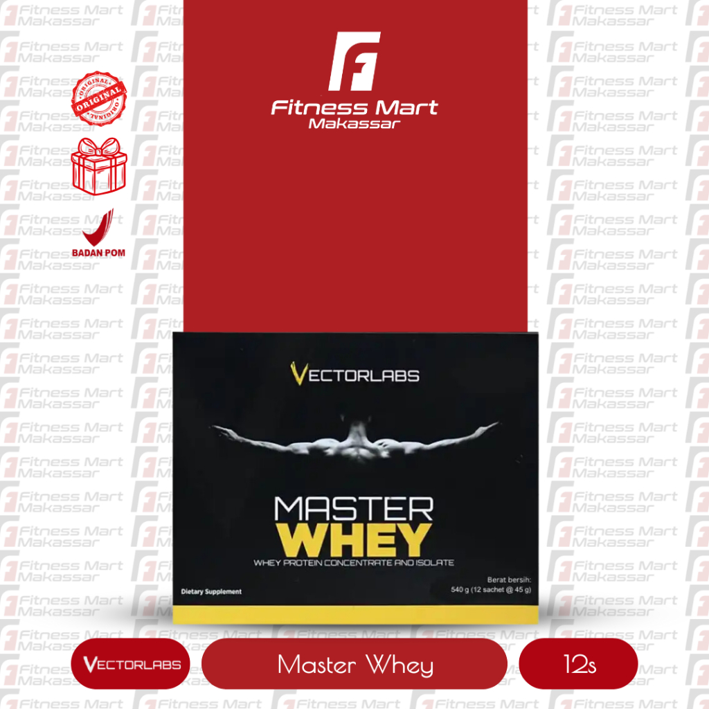 VECTORLABS MASTER WHEY BOX 12 SACHET SUSU WHEY PROTEIN BPOM