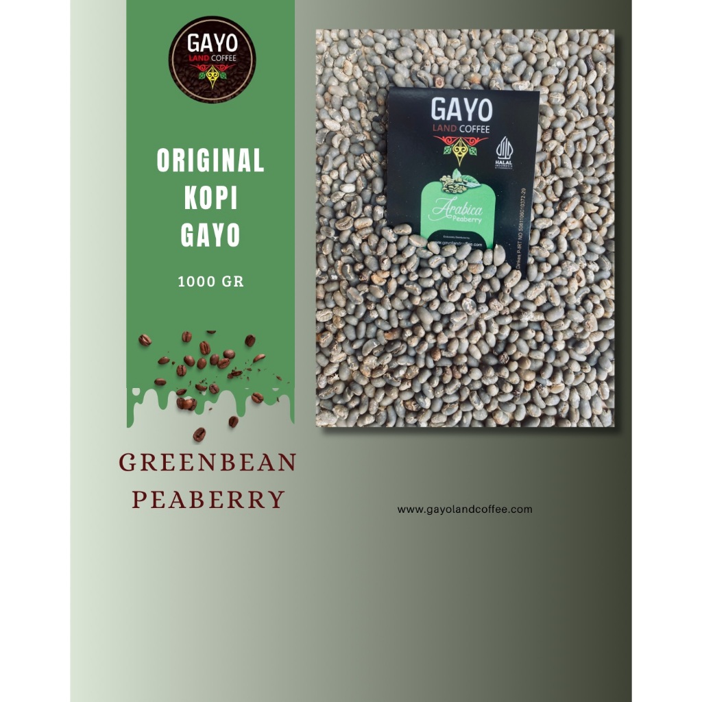 

Green Been Kopi Arabika Peaberry Aceh Gayo 1000Gr