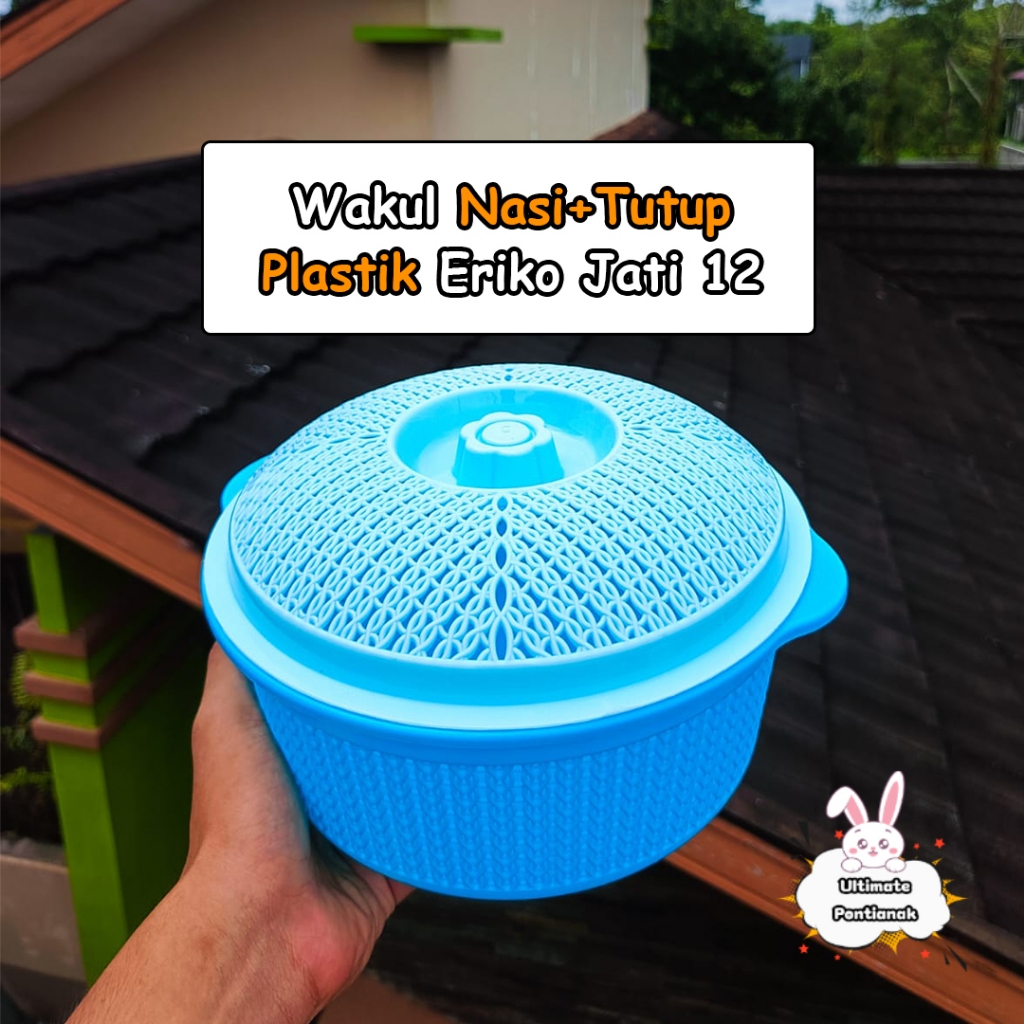 Eriko Wakul Nasi Tutup Plastik Jati 12 | Wakul Nasi Hajatan | Wakul Hajatan | Keranjang Serbaguna OK