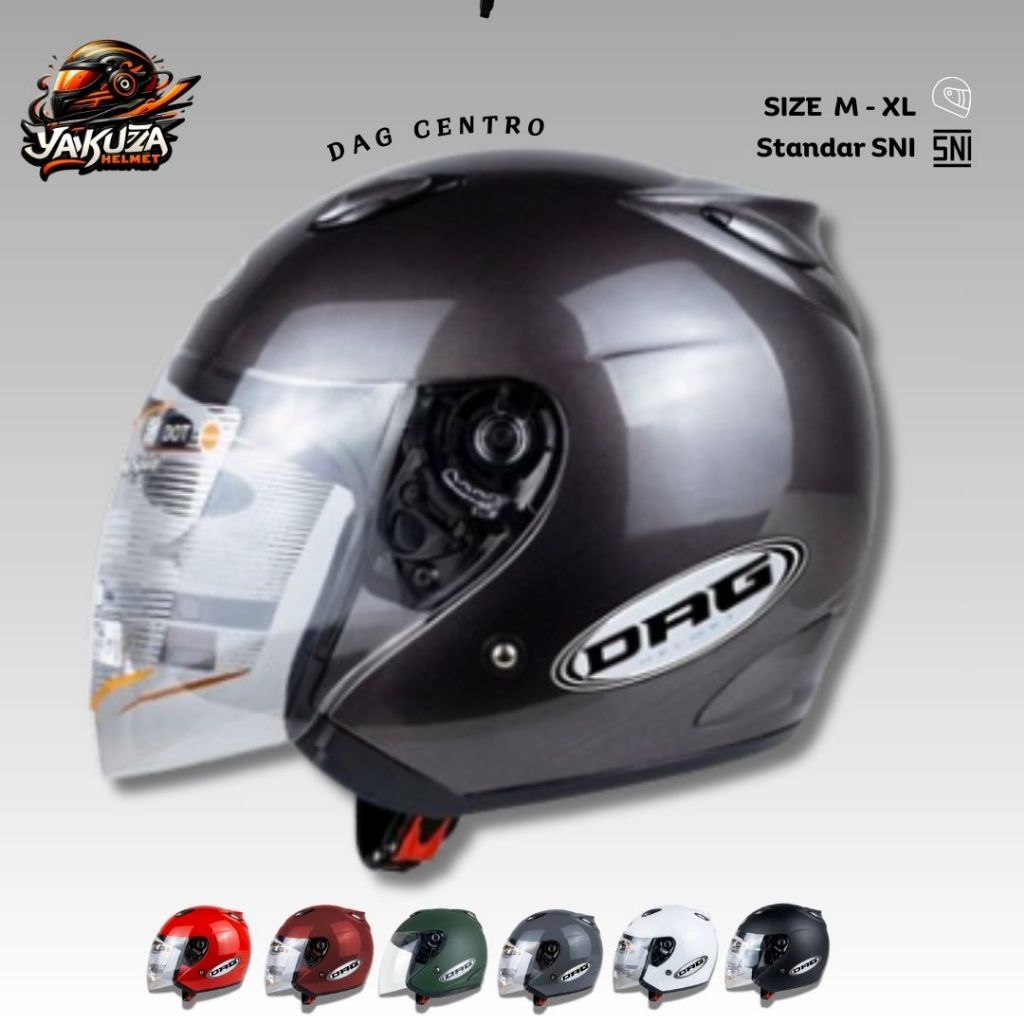 HELM DAG CENTRO HALF FACE SINGLE VISOR STANDART SNI