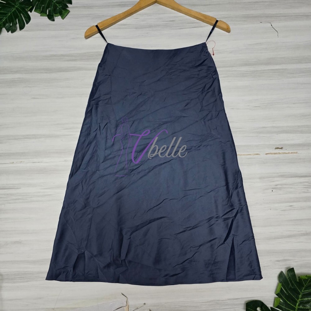 Uniqle satin midi skirt