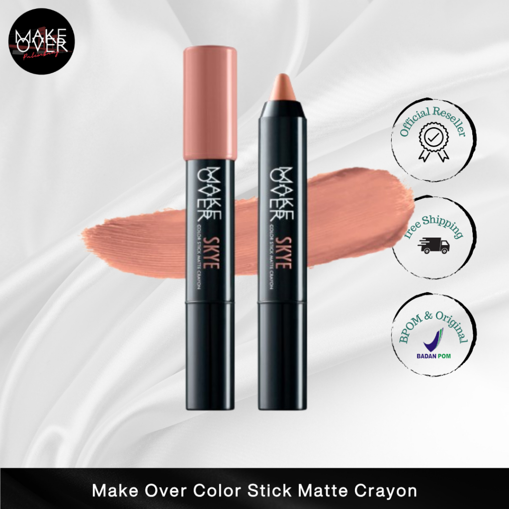 MAKE OVER Color Stick Matte Crayon 2.6 g - Lipstick Lipstik Bibir Matte untuk Base Ombre BEST SELLER