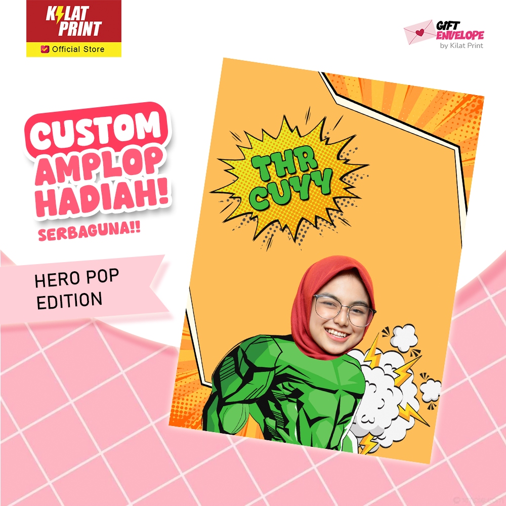 

Custom Snack Card Holder Kado Unik Hero Pop