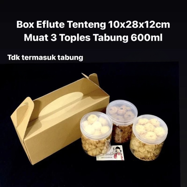 

Box Eflute Tenteng Muat 3 Toples Tabung 600ml Polos 10x28x12cm
