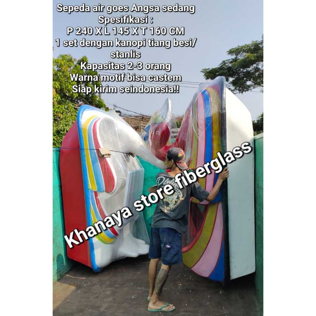 Siapkirim Mainan sepeda air bebekkan fiberglass,Perahu bebekkan fiberglass,perahu wisata baru