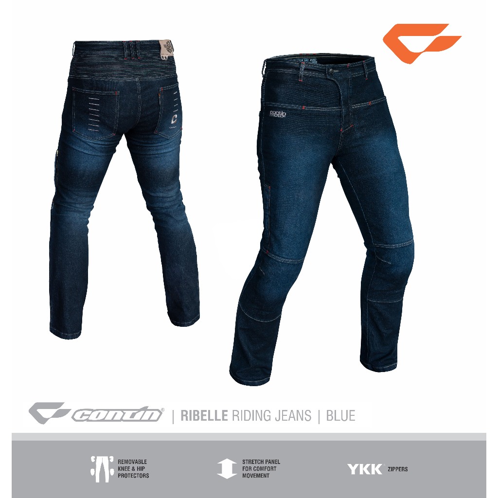 Continmoto Celana Riding pants Protektor Contin Ribelle Indigo