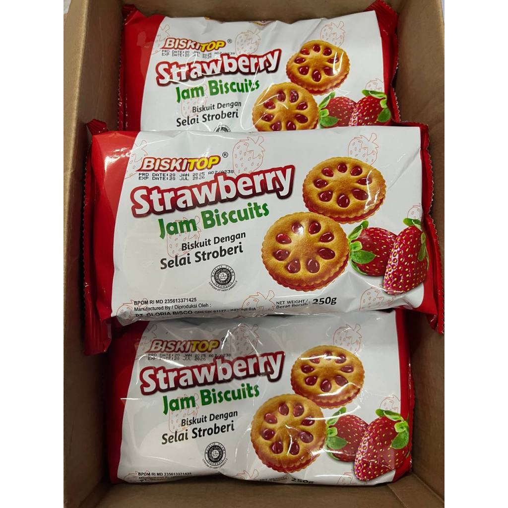 

Biskitop biscuit strawberry jam