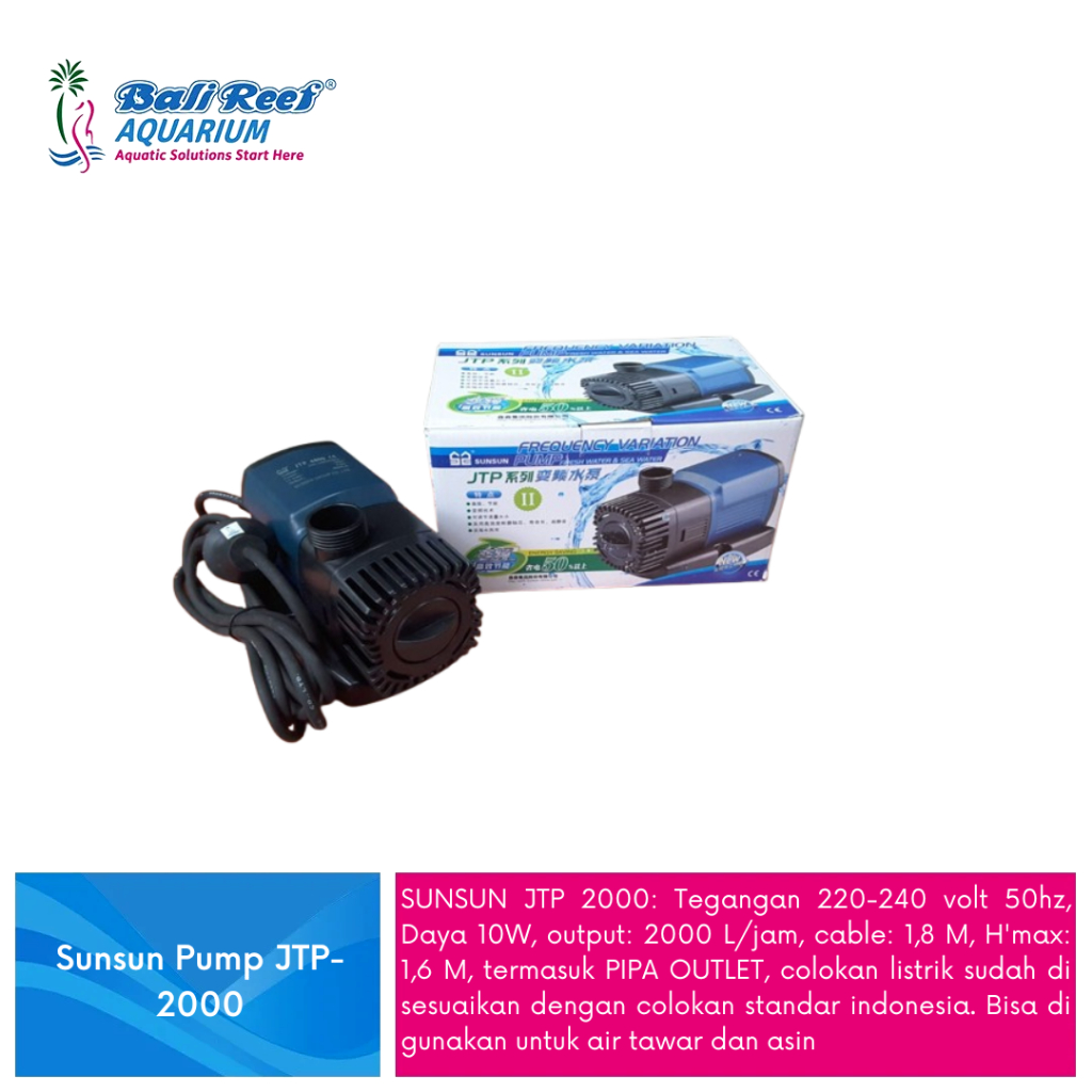 Pompa Kolam Ikan Koi Submersible Sunsun JTP-2000