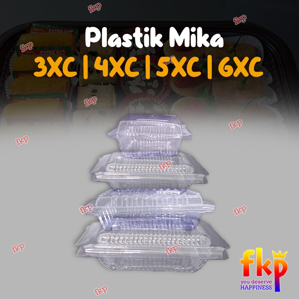 FUN KIDS PARTY Mika Plastik Per 25 Pcs / Kotak Mika Kue / Mika Plastik Kue / Kotak Makanan Plastik