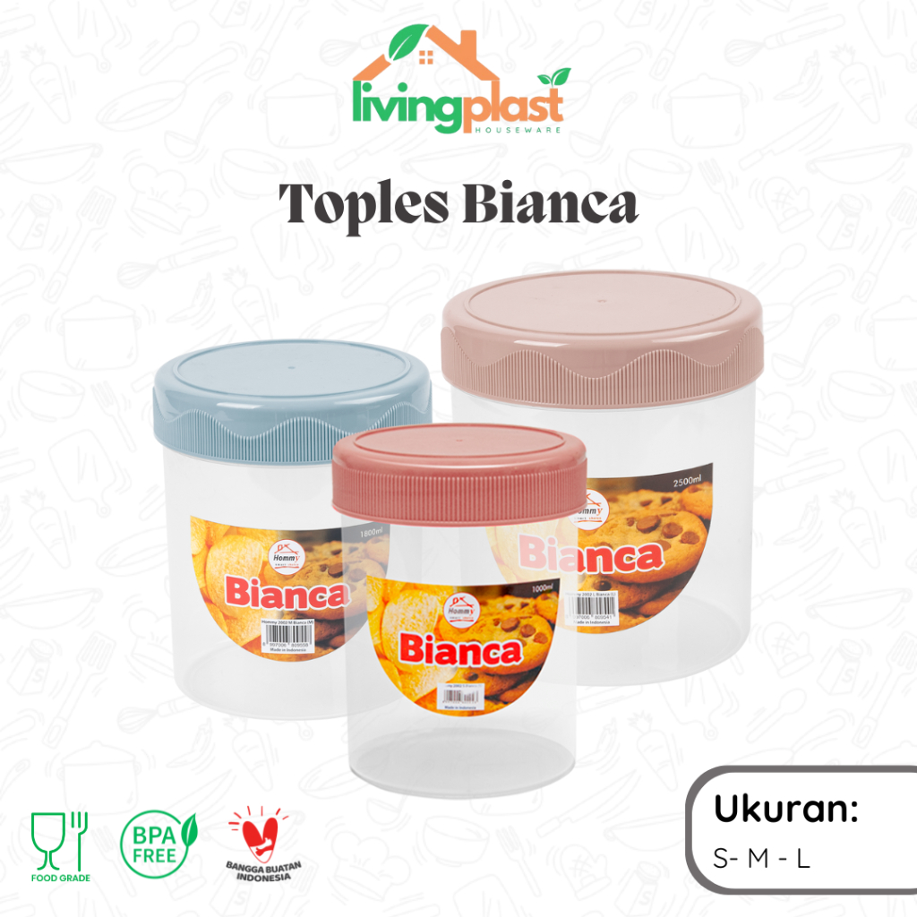 Toples Bianca / Toples Plastik / Toples Lebaran / Toples Bulat Murah / Toples Pastel Cantik