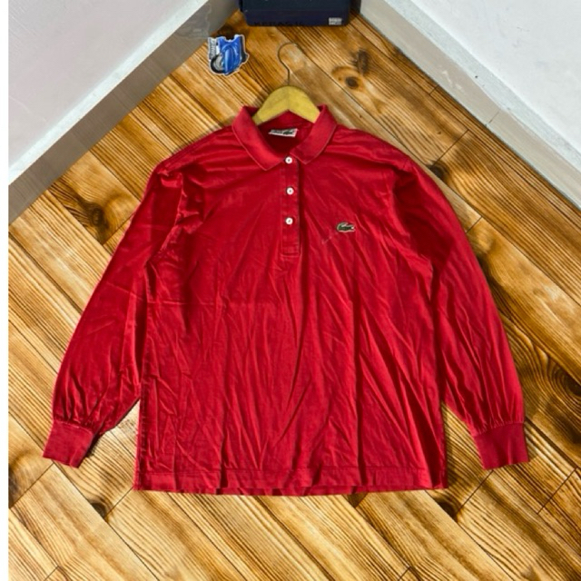 POLO LONGSLEEVE LACOSTE MERAH SECOND