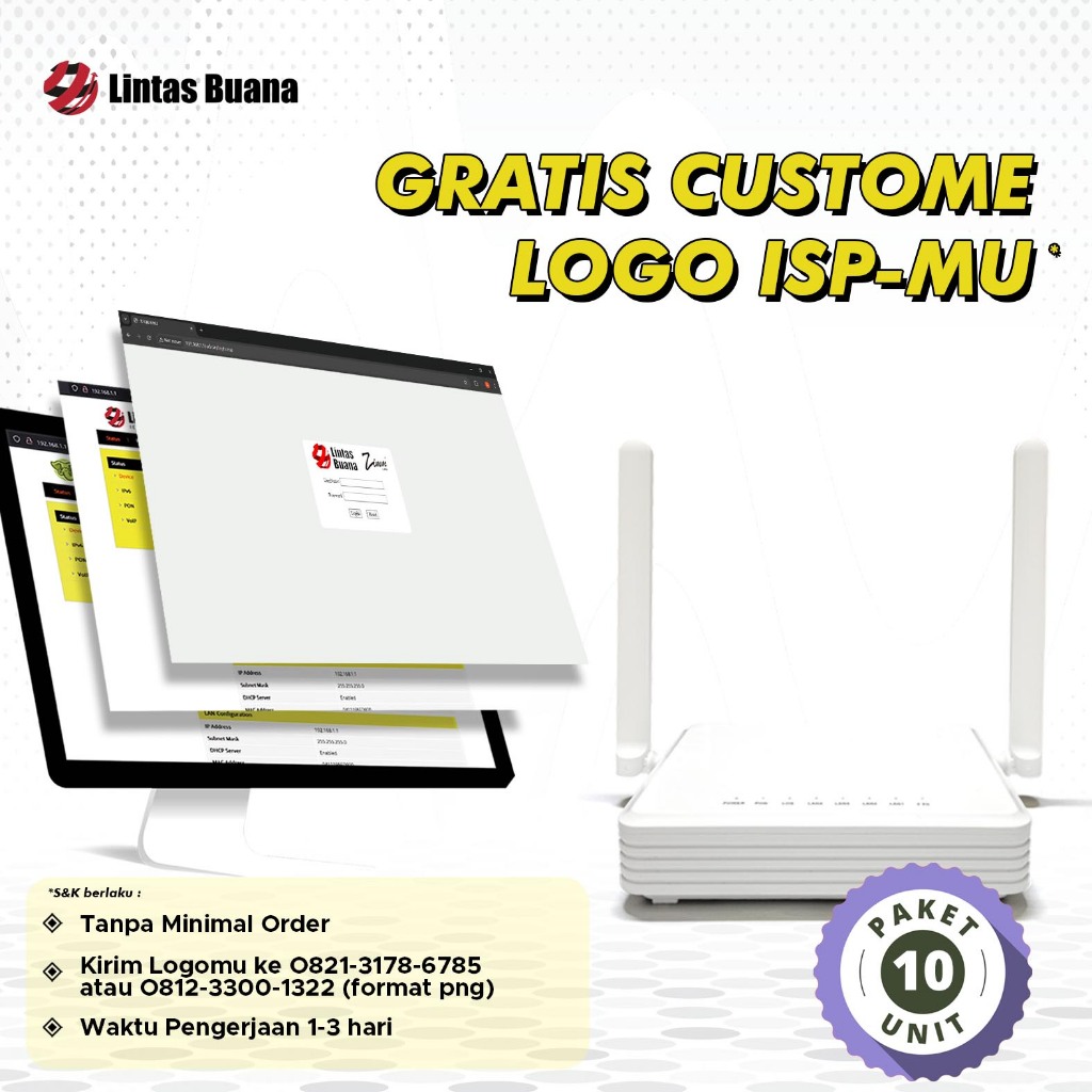 ZIMMLINK XPON ONU ZL-2113X Support EPON & GPON ONT 1GE 3FE 2,4G Wifi PAKET 10 UNIT