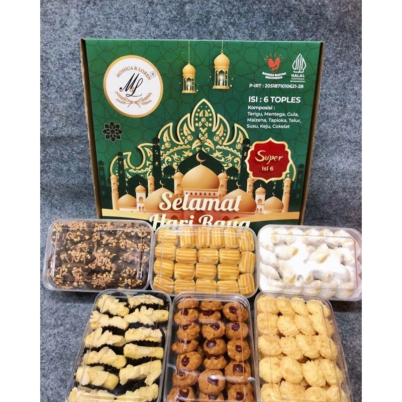 

Paket Hampers Idul Fitri Monika Loren Super, Hampers Lebaran Isi 6 Toples