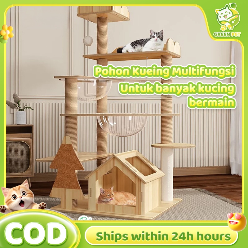 Menara Kucing Cat tree condo Menara Kucing Penggaruk Rumah Pohon Kucing Tempat Tidur Hammock Kucing
