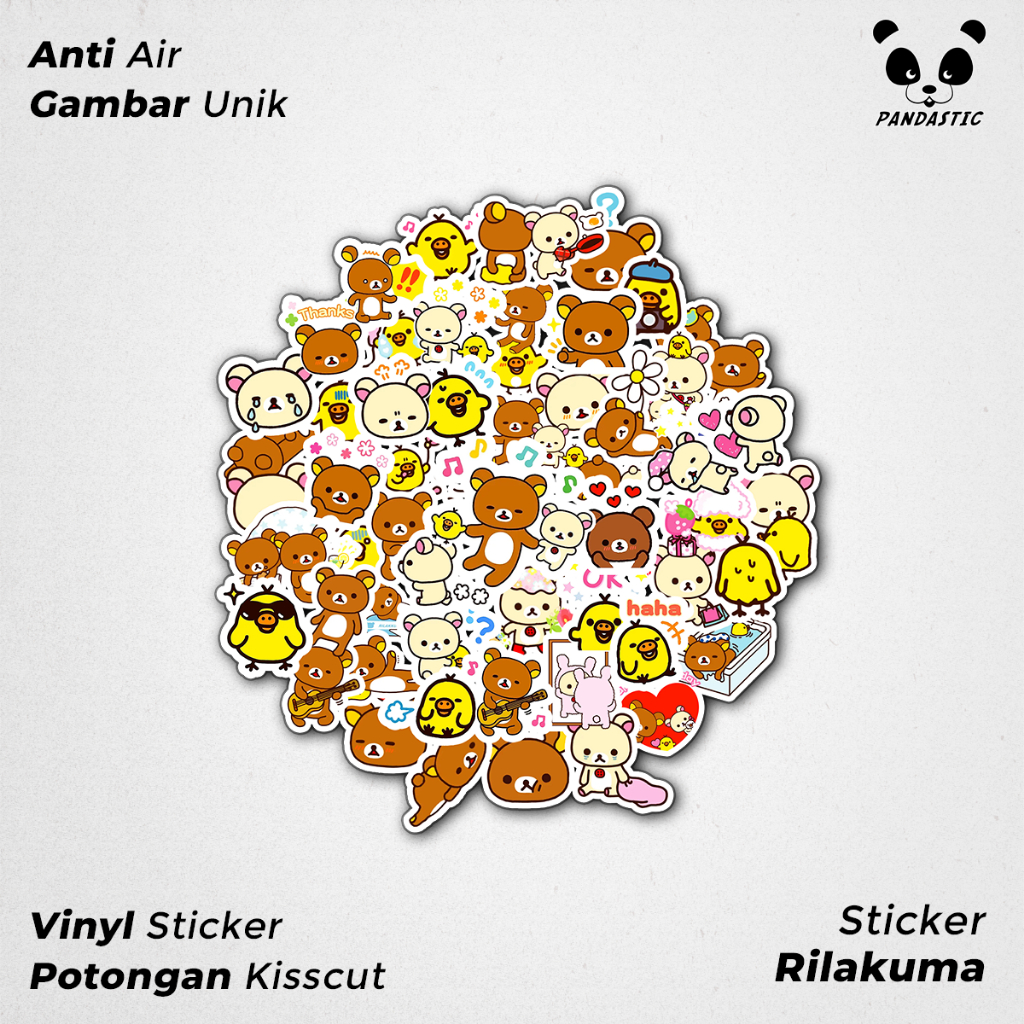 

Stiker Tempel Rillakuma Kartun Film Paper Vinyl Dekorasi Laptop Koper Tumbler Kulkas DIY