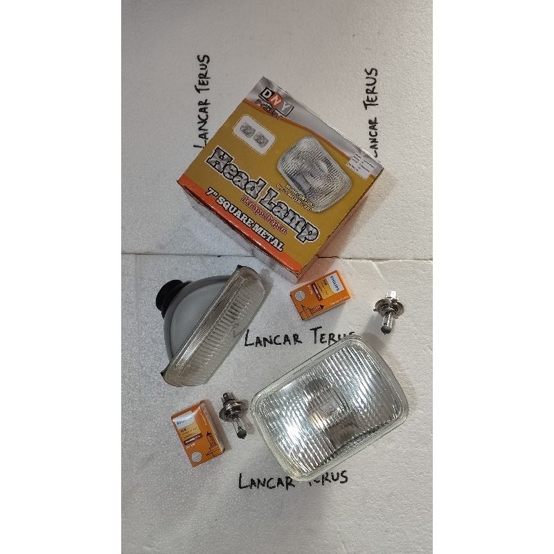 lampu depan plus bohlam Philips Isuzu Panther kotak sepasang