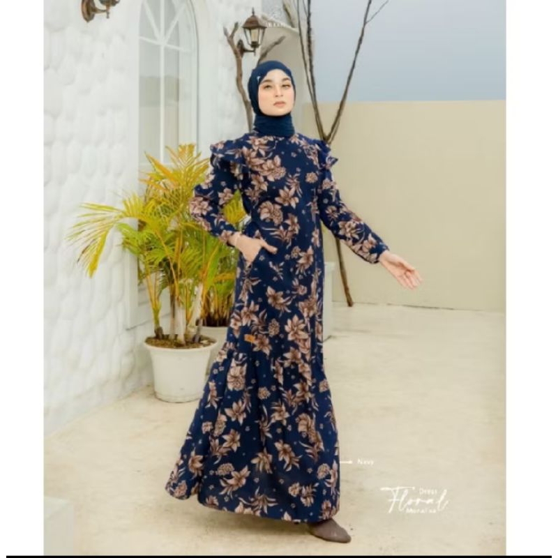 Gamis✓floral dress arrafi✓promo diskon