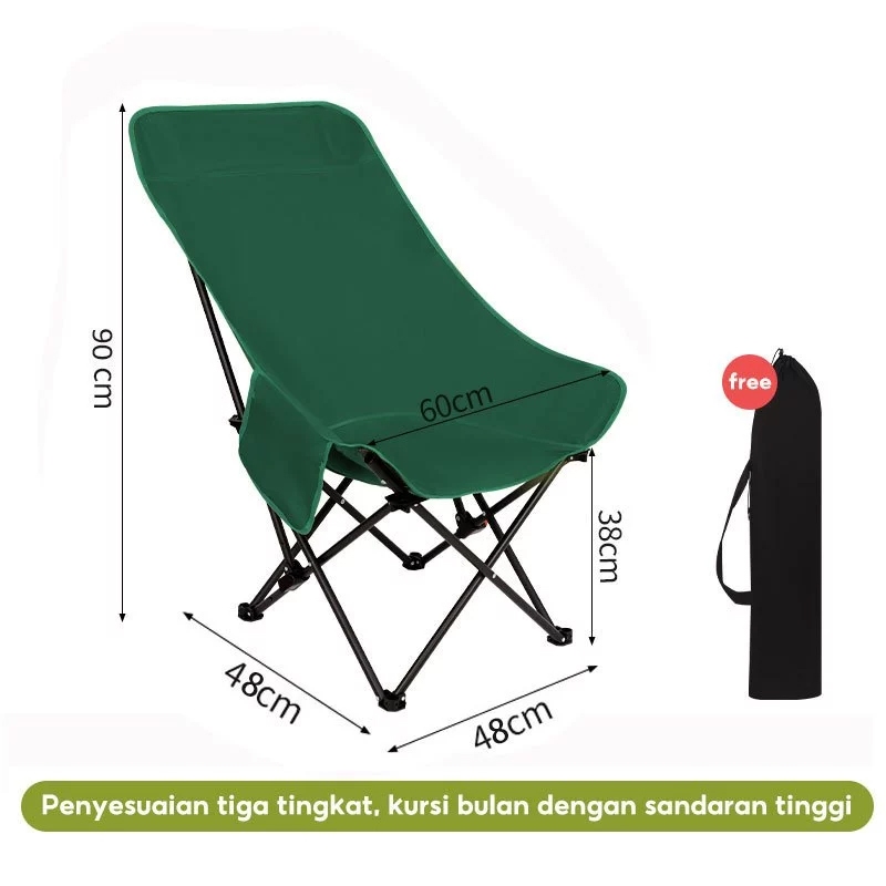 KURSI LIPAT OUTDOR CAMPING SANDARAN BESAR BEBAN 150 KG