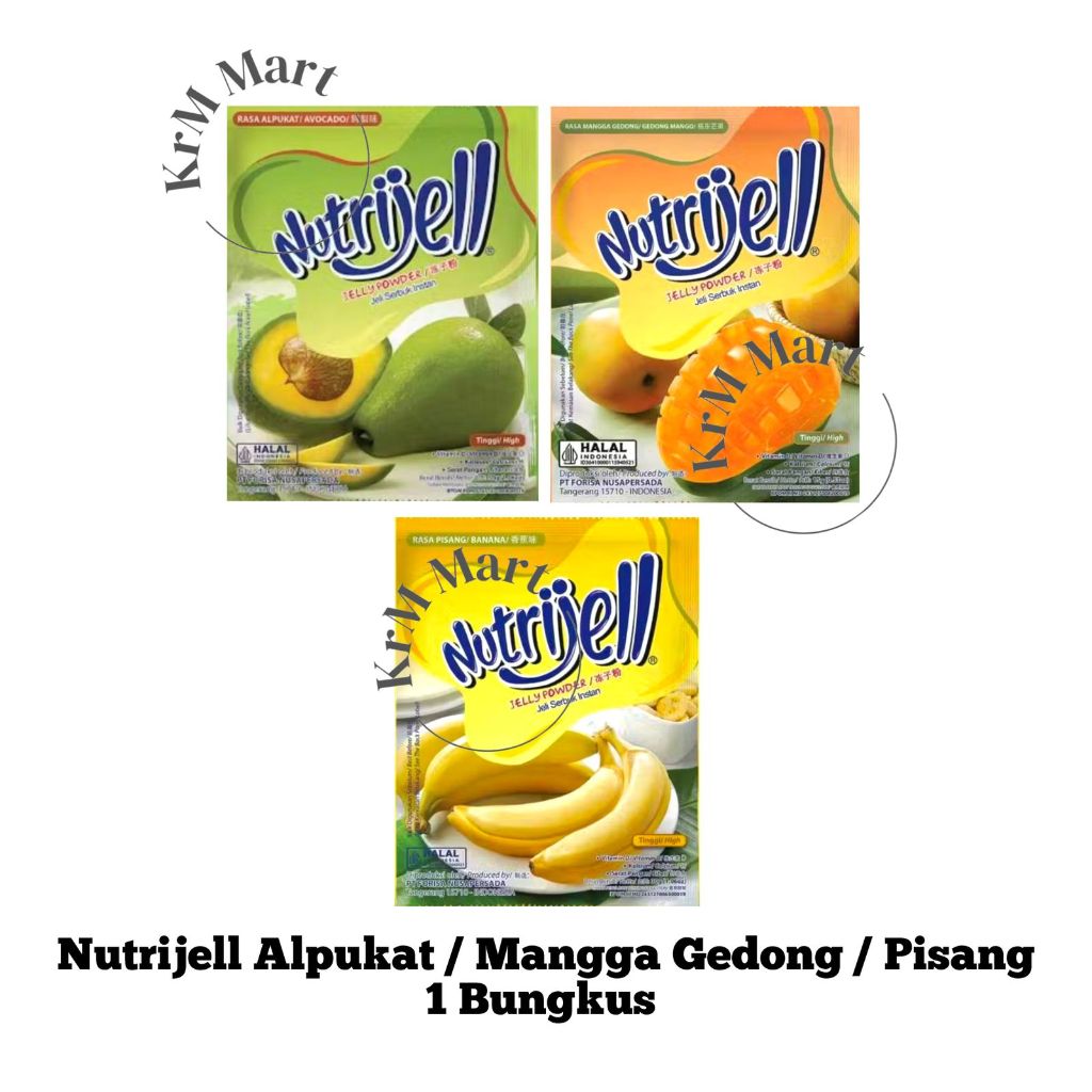 

Nutrijell rasa Alpukat Pisang Mangga Gedong 1 bungkus apukat apokat avocado banana mango jeli jelly