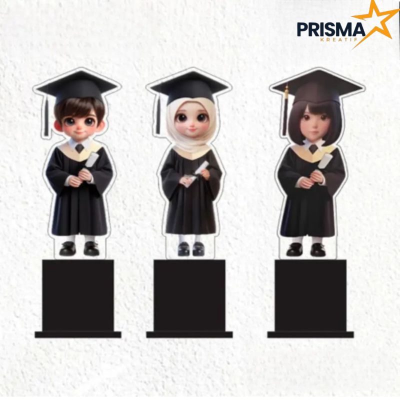 Piala Wisuda Toga Hitam Akrilik Custom