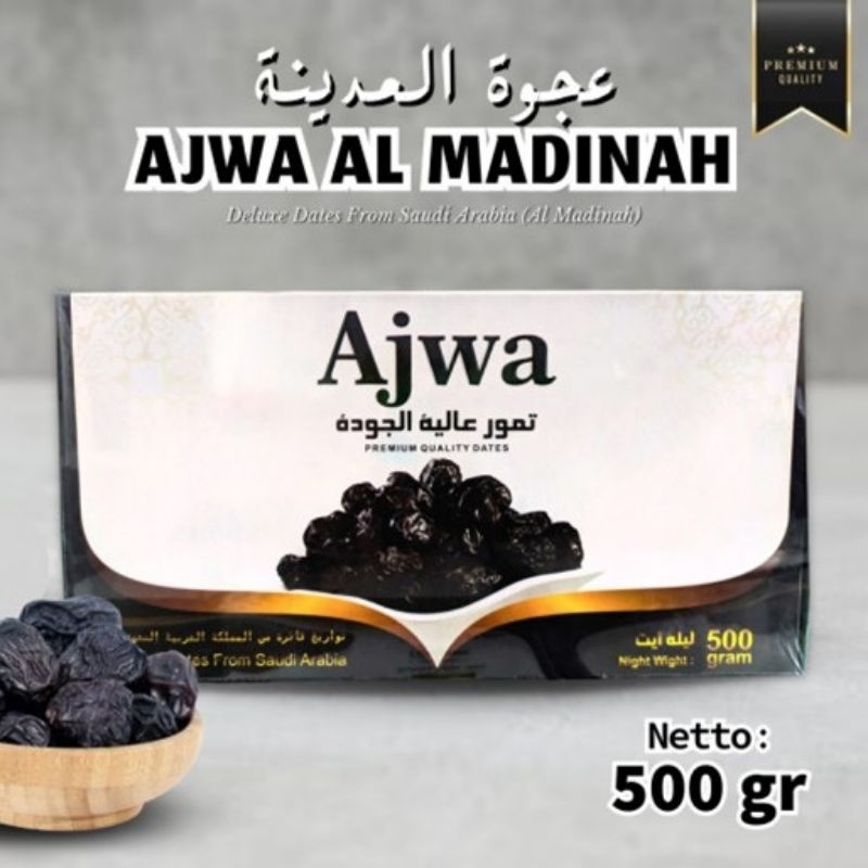 

Kurma Ajwa Premium Al Madinah 500 gram, 1 Kg, 5Kg