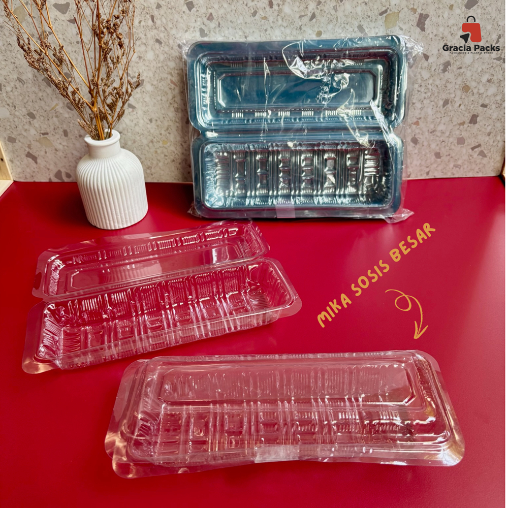 Mika Sosis plastik Tray Tempat Sosis Besar dan Kecil