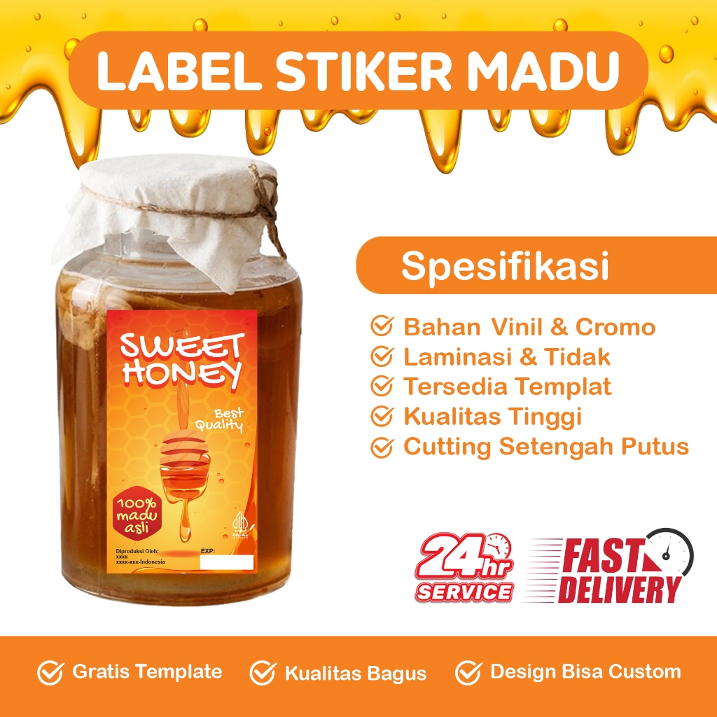 

STIKER LABEL MADU CUSTOM MODEL, FREE DESIGN